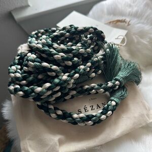 Sezane Silvia Belt in Green/White